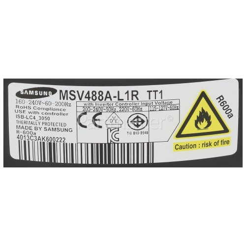 Samsung Compressor MSV488AL1R BLDC IPM 8.82CC 115/220V Stai ( MSV488A ...