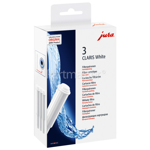 Jura Claris White Water Filter Cartridge (Pack Of 3)