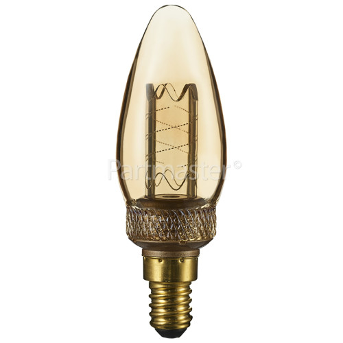 TCP SES/E14 LED Twist Etched Candle Vintage Lamp (Candlelight)