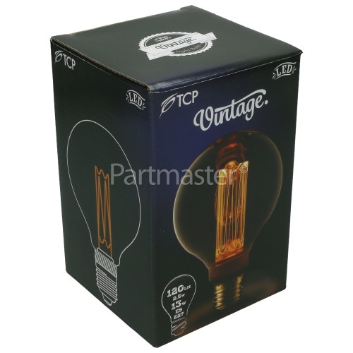 TCP ES/E27 LED Classic Etched G95 Vintage Lamp (Candlelight)