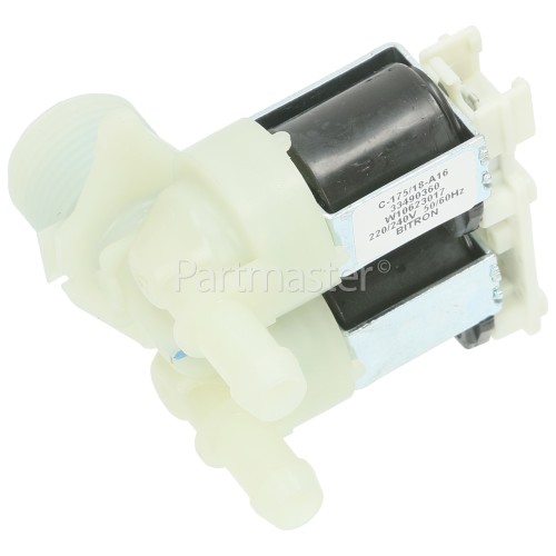 Whirlpool Cold Water Double Solenoid Inlet Valve : 180Deg. With 12 Bore Outlets