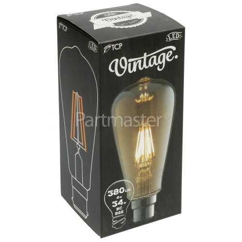 TCP BC/B22 LED Filament ST64 Vintage Lamp (Very Warm White)