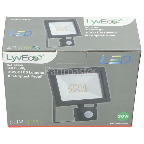 Lyvia 30W LED Slim PIR Floodlight