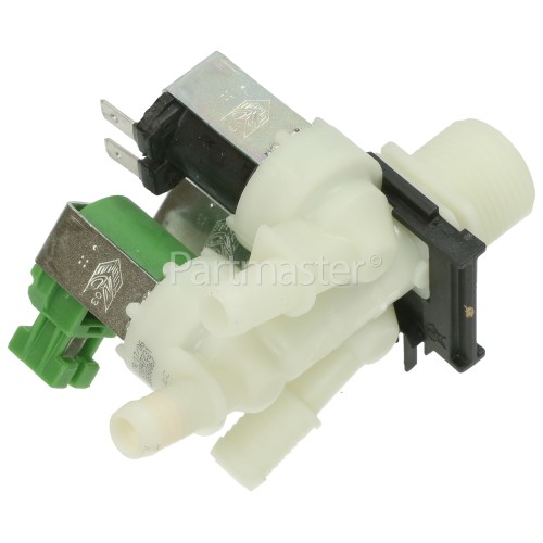 AEG Cold Water Triple Inlet Solenoid Valve : 180Deg. With 2 Protected Tag Fitting & 1 Open Tag Fitting