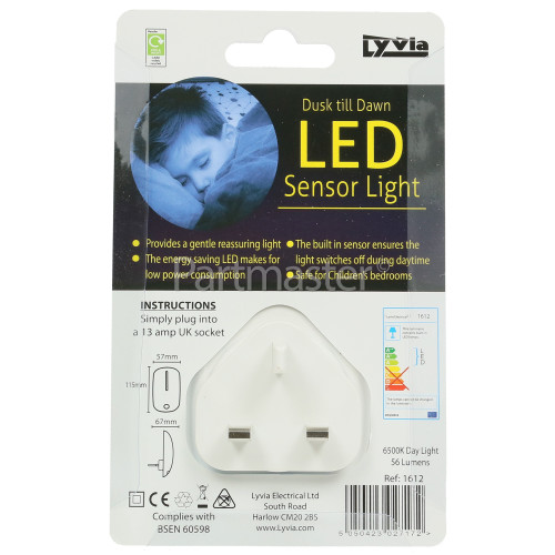 Lyvia Dusk Till Dawn LED Sensor Night Light