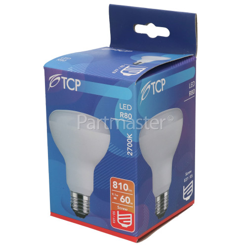 TCP 9.1W ES/E27 LED Non-Dimmable R80 Spotlight Lamp (Warm White) 60W Equivalent