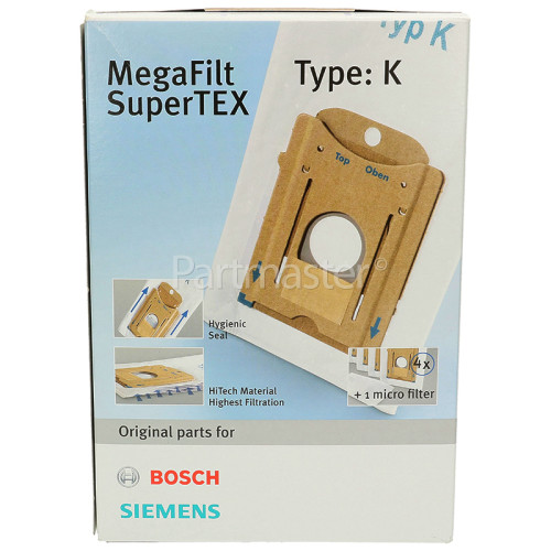 Bosch Type K MegaFilt SuperTEX Dust Bag & Filter Kit (Pack Of 4)