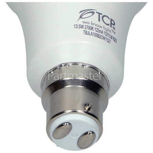 TCP 13.5W BC/B22 LED Non-Dimmable GLS Lamp (Warm White) 100W Equivalent