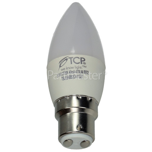 TCP 5.1W BC/B22 LED Non-dimmable Candle Lamp (Warm White) 40W Equivalent