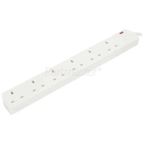 Lyvia 2m 6-Socket Extension Non Switched Lead With Neon