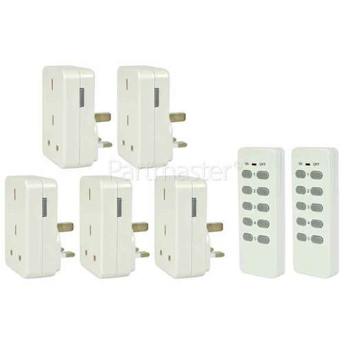 Wireless Remote Control Mains Sockets - Set Of 5