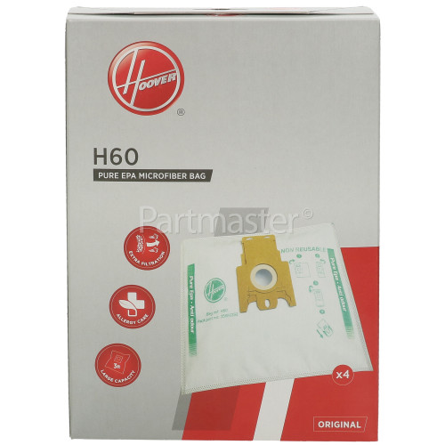 Hoover H60 PureHepa Dust Bag (Pack Of 4)