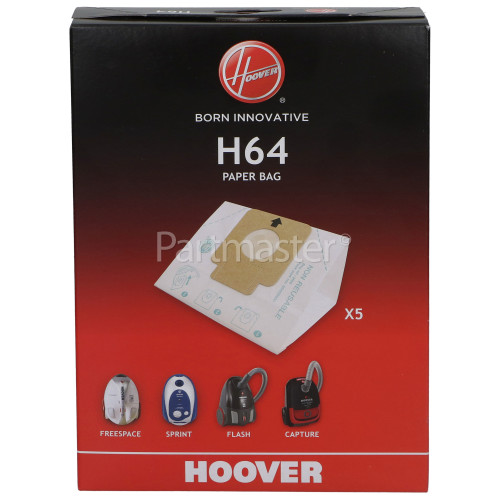 Hoover H64 High Filtration Dust Bags (Box Of 5)