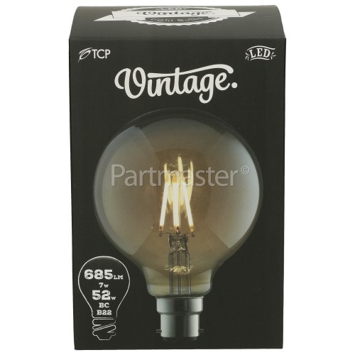 TCP 6W BC/B22 LED Filament Globe Vintage Lamp (Very Warm White)