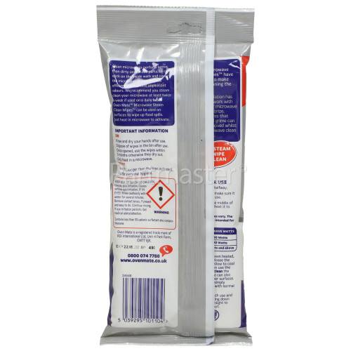 Oven Mate Microwave Steam Clean Wipes (Pack Of 25)