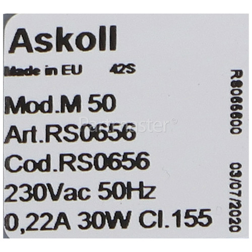 Bosch Drain Pump Assembly : Askoll M221 Art. 296021 ( 292123 ) Compatible With EBS826/0108 957161 30W