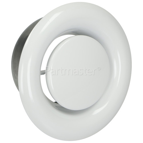 100mm Metal Ceiling Air Extract Valve - White Powder Coated