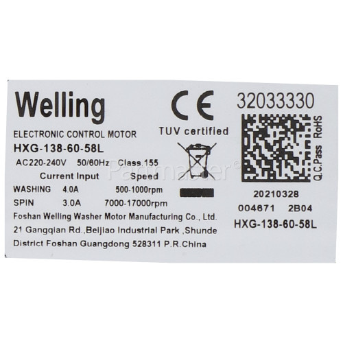 Motor (12-14/50-54-55 Ac)type 26-welling