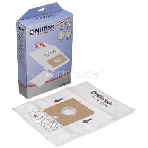 Nilfisk A200 Paper Dust Bag & Filter Pack (Pack Of 5)