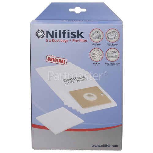 Nilfisk Paper Dust Bag & Filter Pack (Pack Of 5)