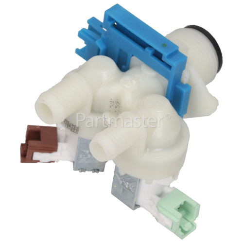 AEG Cold Water Double Solenoid Inlet Valve : 180Deg. & Protected Push Connectors