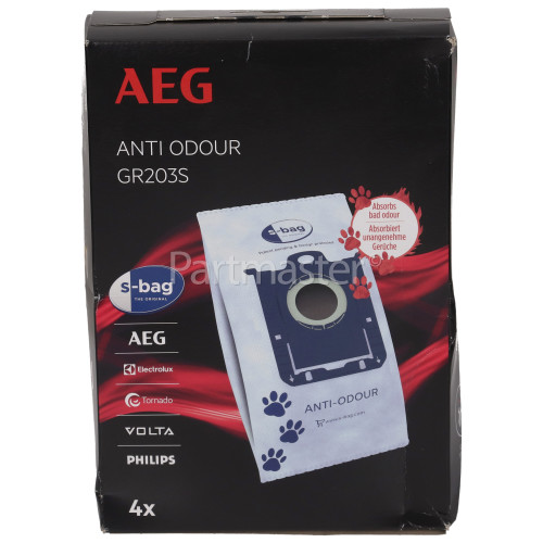 AEG GR203 S-bag® Anti-Odour Dust Bag - Pack Of 4