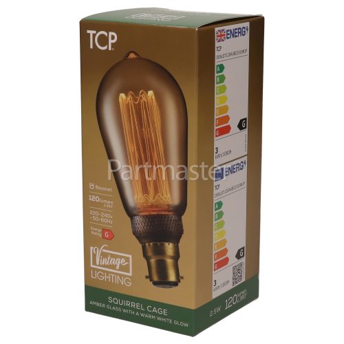 TCP BC/B22 LED Classic Etched ST64 Vintage Lamp (Candlelight)