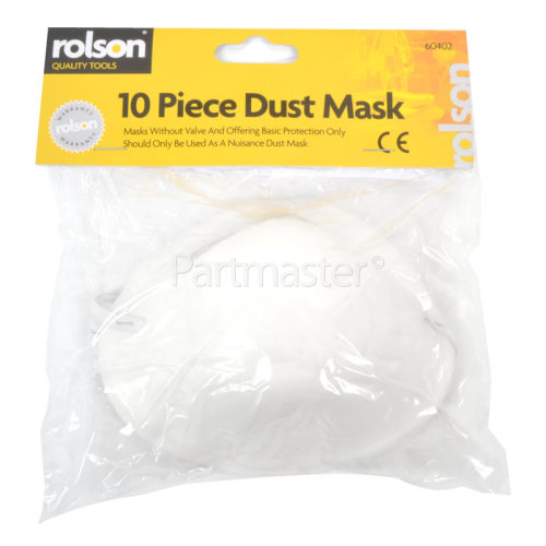 Rolson Pack Of 10 Safety Dust Face Masks PPE : Workshop / Garden)