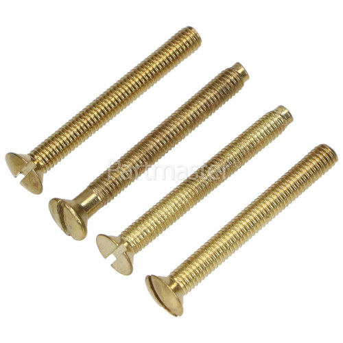 Wellco 38mm Brass Plated Screws (Pack Of 4)