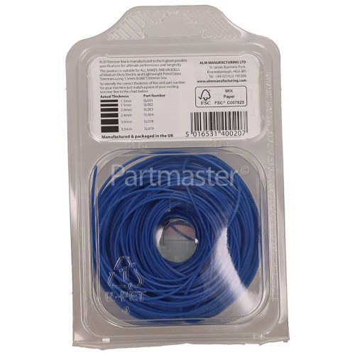 ALM SL002 Trimmer Line - 15m, Blue, 1.6mm
