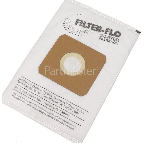 ES66 Filter-Flo Synthetic Dust Bags (Pack Of 5) - BAG348