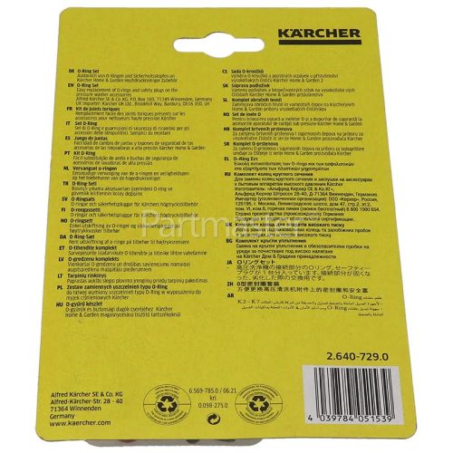Karcher K4 Premium Full Control Pressure Washer ORing Kit www