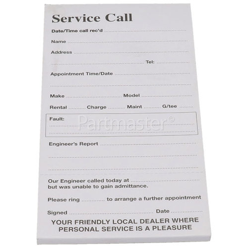 Unbranded Service Call Pads