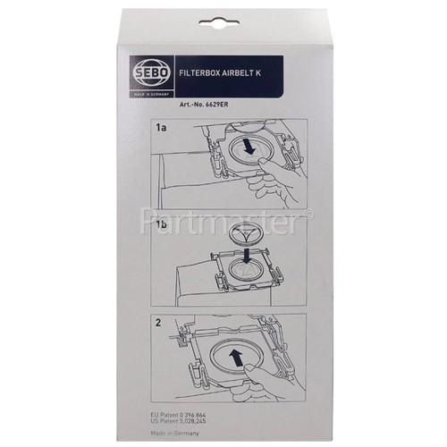 Sebo 6629ER Filterbox Airbelt K Ultra Vacuum Bag (Box Of 8)