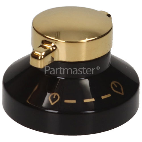 Hygena Hob Gas Control Knob - Black/Gold