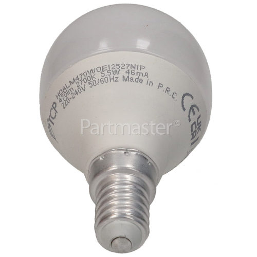 TCP 5.1W SES/E14 LED Non-Dimmable Golfball Lamp (Warm White) 40W Equivalent