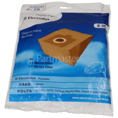 Electrolux E59 Powerlite Paper Bag (Pack Of 5)