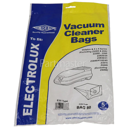 Electrolux E25 Dust Bag (Pack Of 5) - BAG80