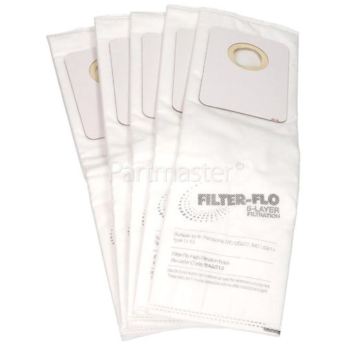 Panasonic U-13 Type Filter-Flo Synthetic Dust Bags (Pack Of 5) - BAG313