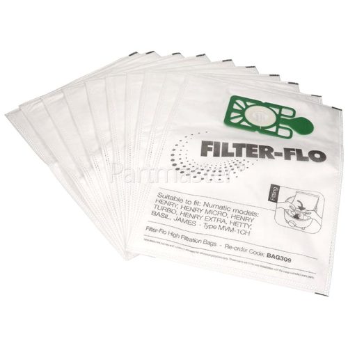 Compatible NVM-1CH Filter-Flo Synthetic Dust Bags (Pack Of 10) - BAG309