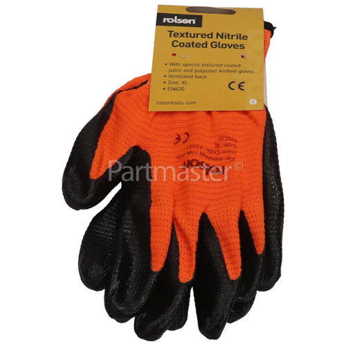 Rolson Textured Nitrile Coated Work Gloves (Large)