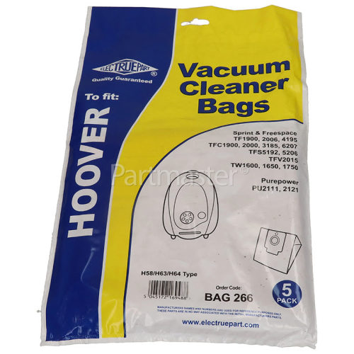 Rotel High Quality Compatible Replacement H58/H63/H64 Dust Bag (Pack Of 5) - BAG266