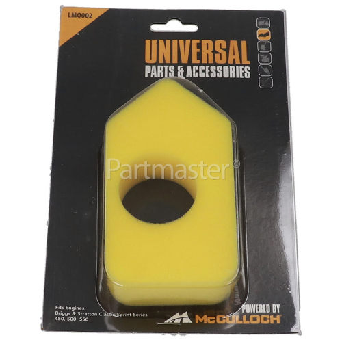 Universal Powered By McCulloch Quicksilver 46S LMO002 Lawnmower Air Filter