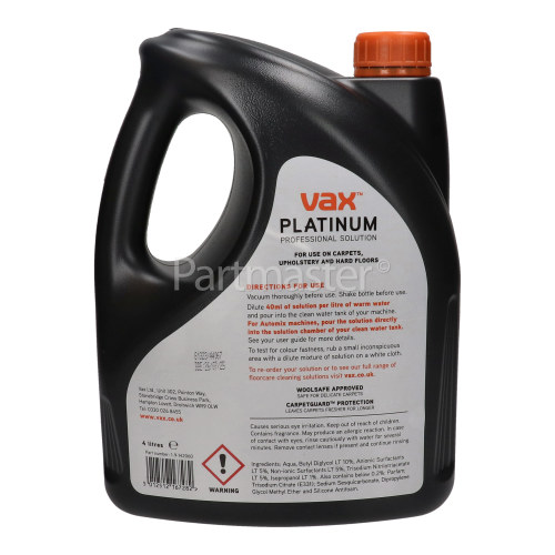 Vax Platinum Carpet Washer Solution 4L