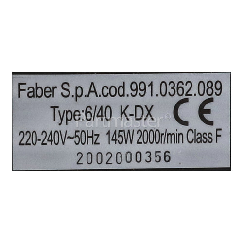 Faber Fan Motor : Faber 991.0352.089 145w 2000rpm