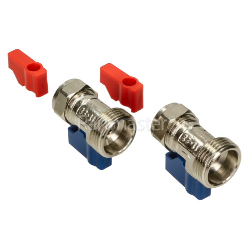 Hose Inline Taps Straight (1 Pair) For Plumbing In Your Washing Machine Or Dishwasher