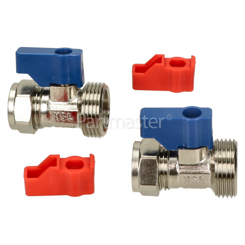 Hose Inline Taps Straight (1 Pair) For Plumbing In Your Washing Machine Or Dishwasher