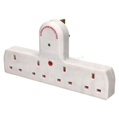 Universal 1 To 4 Gang Surge Plug Convertor - UK Plug