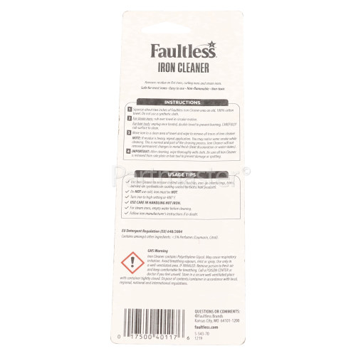 Universal Faultless® Steam Iron Cleaner : ( Garment Care )