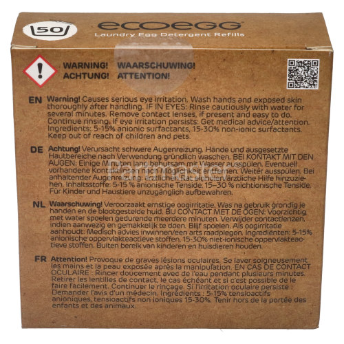Ecoegg Washing Machine Fragrance Free Laundry Egg Refill Pellets - 50 Washes